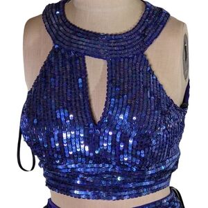 Sherri Hill 2PC Halter All Over Sequin Gown , Sz 4 , NWT